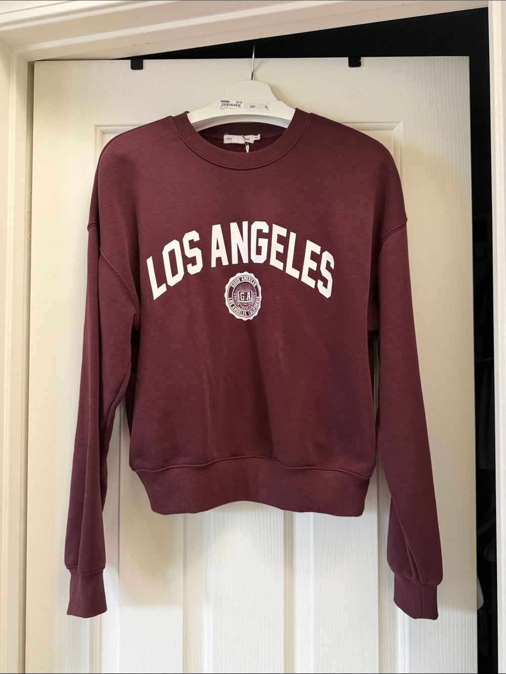 Good American Los Angeles Maroon Crewneck Sweatshirt